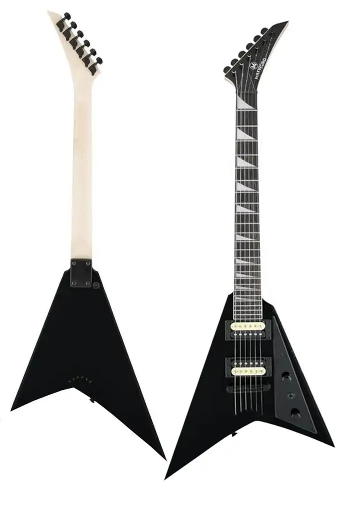 Maxword DG-28BK V Kasa Gül Klavye 2x Zebra Humbucker Manyetik Yüksek kaliteli Elektro Gitar