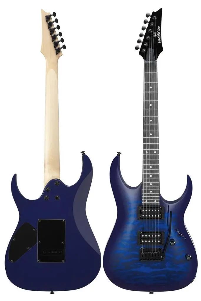 Maxword Grade-25AMP Blue Rosewood Yüksek Kalite 25W Amfili Elektro Gitar