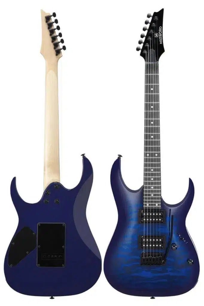 Maxword Grade-ST Blue Rosewood Klavye HH Yüksek Kaliteli Elektro Gitar