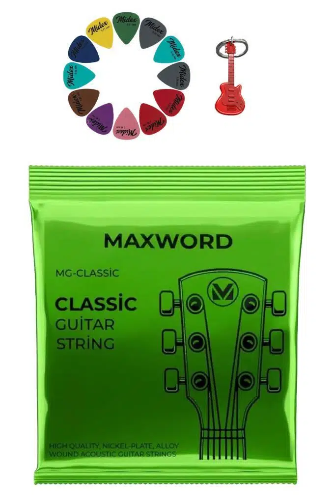 Maxword GT-Classic Kaliteli Klasik Gitar Teli 1 Takım Set (Pena Hediye)