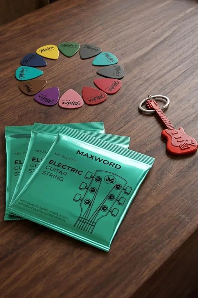 Maxword GT-Electric-3X Kaliteli elektro Gitar Teli 3 Takım Set (12 Pena Hediye)