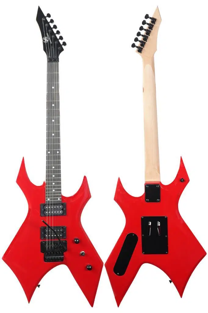 Maxword GT-Line-RD Profesyonel Warlock Kasa HH Elektro Gitar Seti Kırmızı