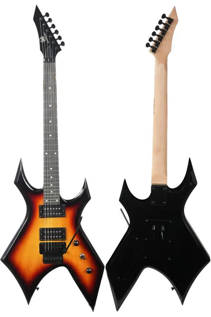 Maxword GT-Line-SB Profesyonel Warlock Kasa HH Elektro Gitar Seti Sunburs