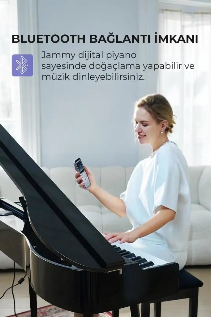 Maxword JAMMY Yüksek Kaliteli Hammer Action 88 Tuşlu Dijital Piyano (Siyah)