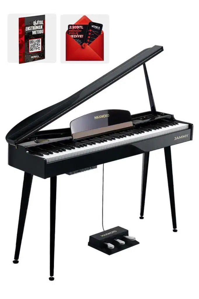 Maxword JAMMY Yüksek Kaliteli Hammer Action 88 Tuşlu Dijital Piyano (Siyah)