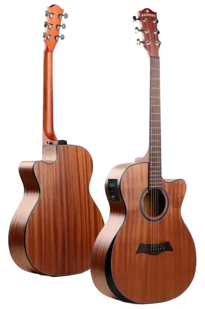 Maxword M450-EQ-AMP Profesyonel Masif Ağaç Amfili Elektro Akustik Gitar Seti üst Segment