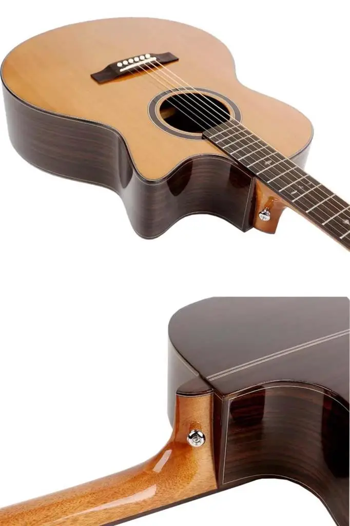 Maxword M501-EQ Profesyonel Masif Ağaç Elektro Akustik Gitar Seti 4/4 Yetişkin Seri üst Segment