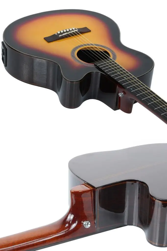 Maxword M501-SB-EQ Profesyonel Sunburs Elektro Akustik Gitar Seti 4/4 Yetişkin Seri üst Segment