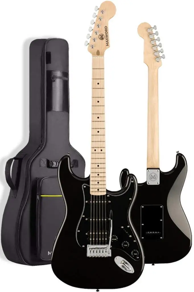 Maxword MAP-35BK-25AMP Maple Klavye SSH 25W Amfili Elektro Gitar Seti