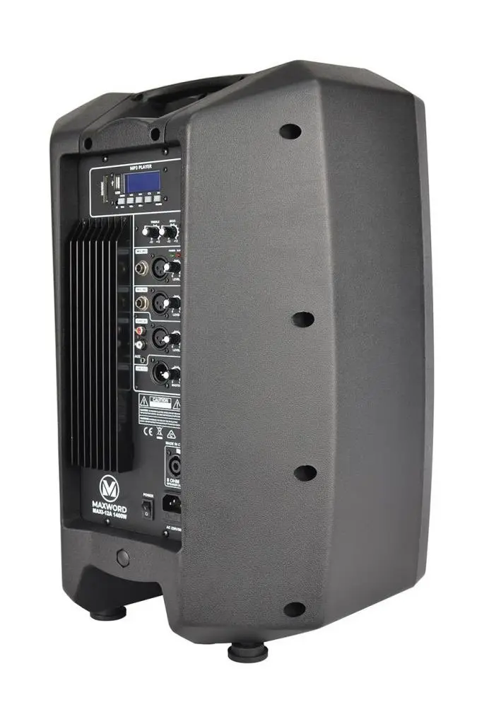 Maxword Maxi-12A-MİC Taşınabilir Aktif Kabin Hoparlör 12 İnç 1200 Watt Bluetooth Usb Kablosuz Mikrofon