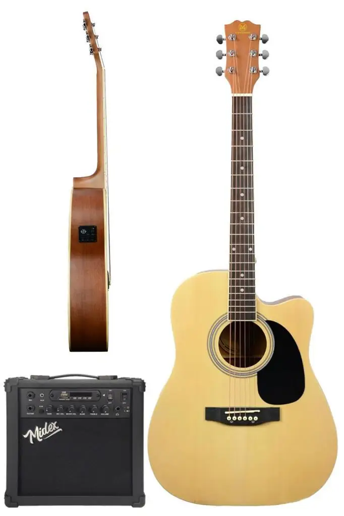 Maxword MCG-750NT-AMP Kaliteli EQ 25W Amfili Elektro Akustik Gitar Seti