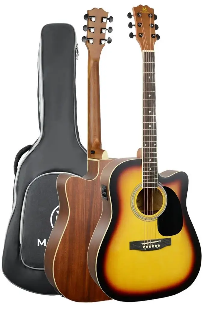 Maxword MCG-750SB Yüksek Kaliteli Ağaç Ekolayzerli Elektro Akustik Gitar Full Set