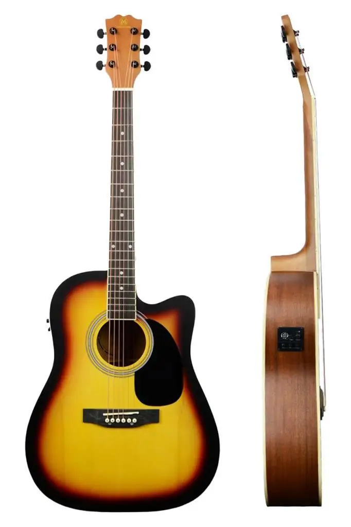 Maxword MCG-750SB Yüksek Kaliteli Ağaç Ekolayzerli Elektro Akustik Gitar Full Set