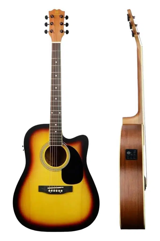 Maxword MCG-750SB Yüksek Kaliteli Ağaç Ekolayzerli Elektro Akustik Gitar Full Set