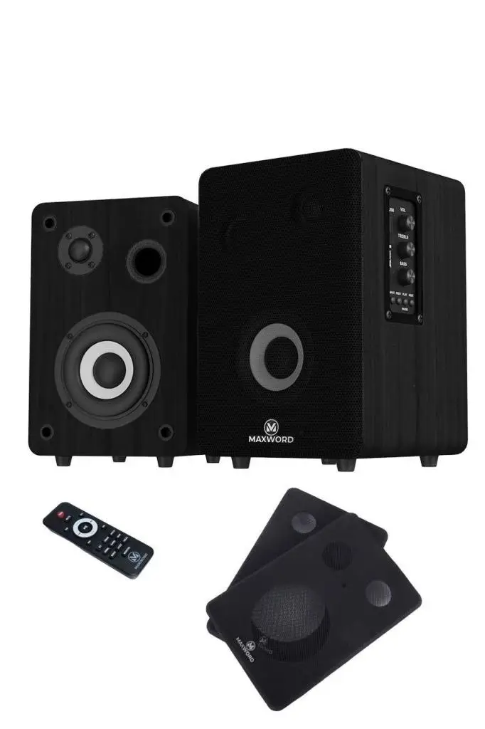 Maxword RM-400BK Aktif Stüdyo Referans Monitörü 4 İNÇ ÇİFT Bluetooth USB 140 Watt