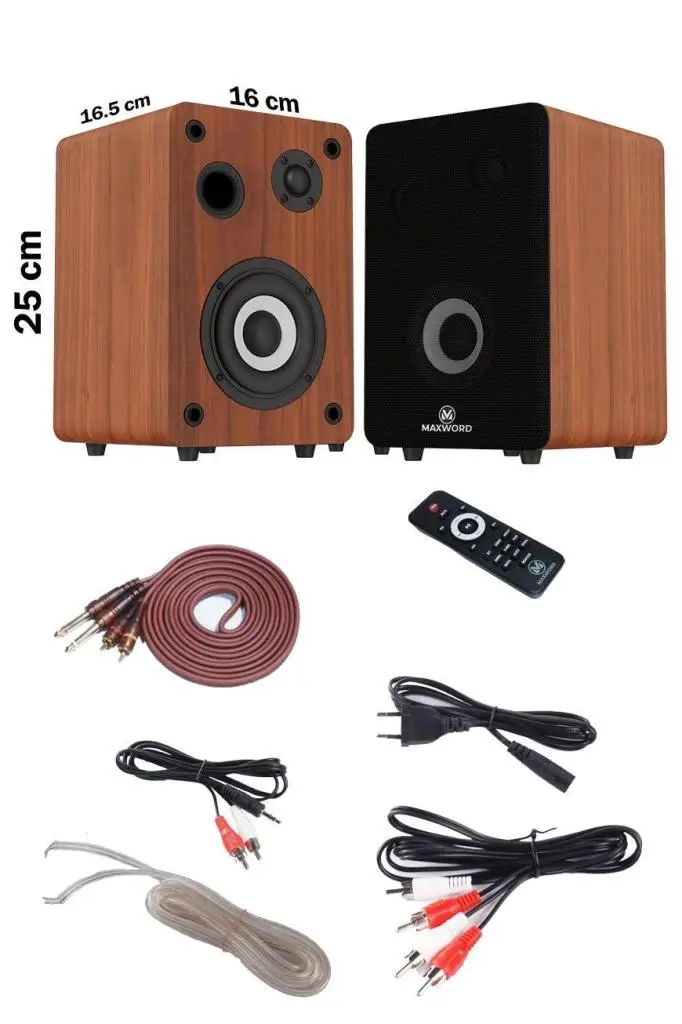 Maxword RM-400BRW Aktif Stüdyo Referans Monitörü 4 İNÇ ÇİFT Bluetooth USB 140 Watt