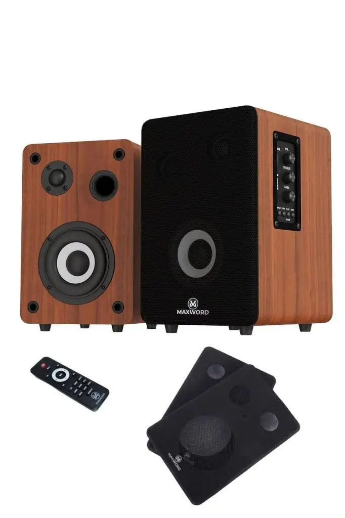 Maxword RM-400BRW Aktif Stüdyo Referans Monitörü 4 İNÇ ÇİFT Bluetooth USB 140 Watt