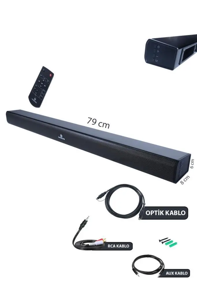 Maxword SLC-160BT Optik Çıkışlı 2.0 Kanal BT Soundbar TV Ses Sistemi 160W (79x8x6 cm)