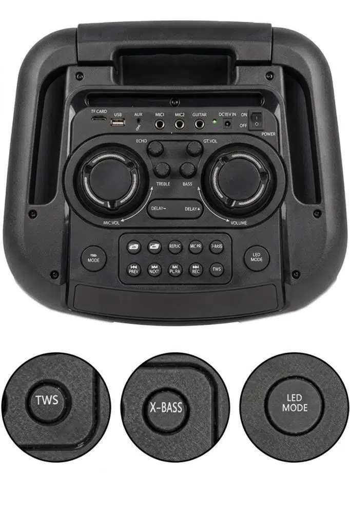 Midex 1100 Watt Ekholu Kablosuz Mikrofonlu Şarjlı Mevlüt Anfisi MXR-1100 (Bluetoth Usb)