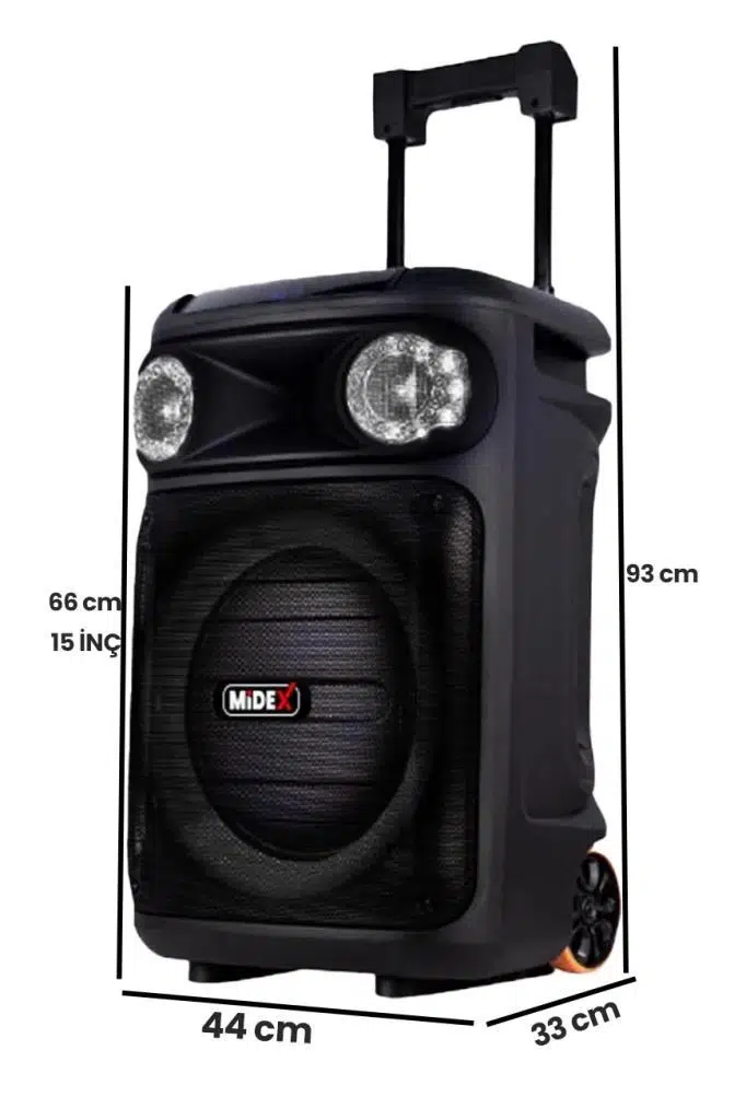 Midex 1300 Watt Ekholu Kablosuz Mikrofonlu Şarjlı Mevlüt Anfisi MXR-1300 (Bluetoth Usb)