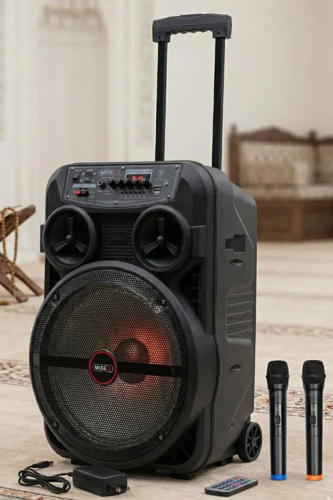 Midex 280 Watt Kablosuz Şarjlı Mikrofonlu Mevlüt Anfisi Hoparlör MXR-280 (Bluetoth Usb Echo 12 İnç)