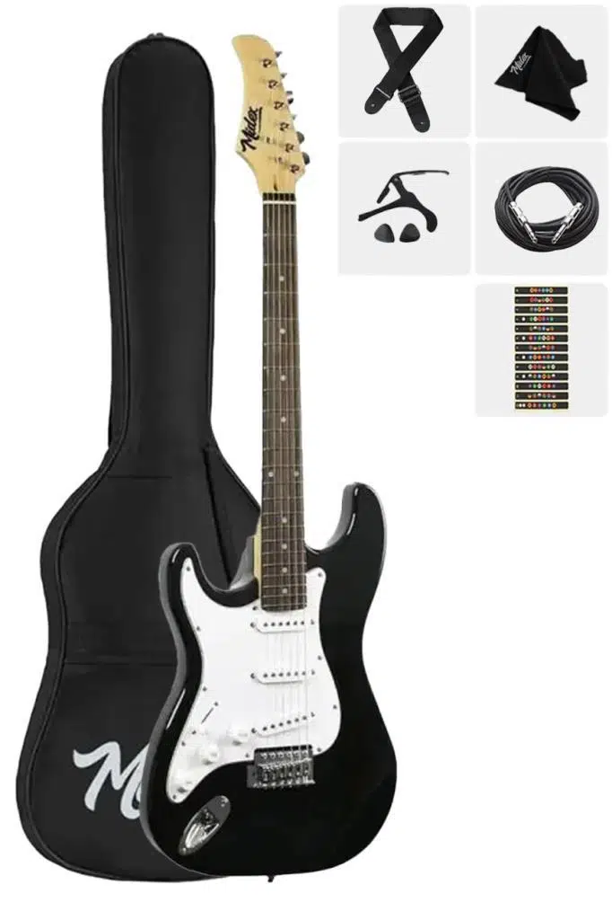 Midex AGE-45-OUT SOLAK Elektro Gitar Seti Full Aksesuar White Black (OUTLET)