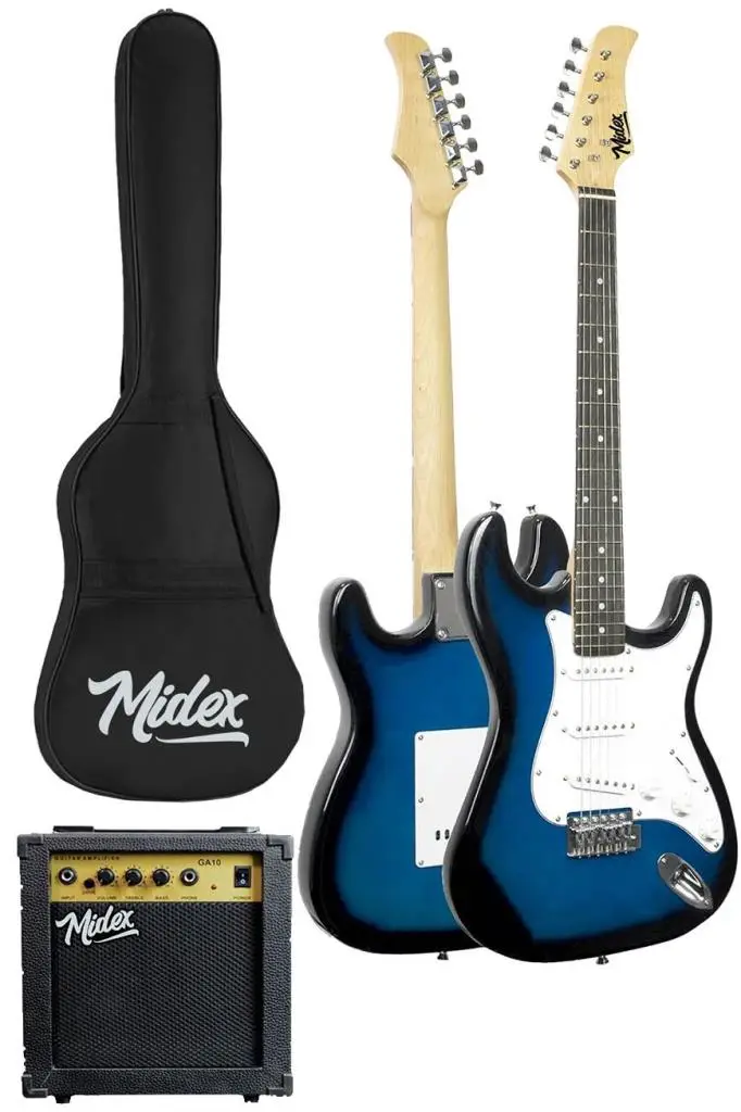 Midex AGE-80BL Amfili Full Elektro Gitar Seti 4/4 Yetişkin 39 İnç Blue