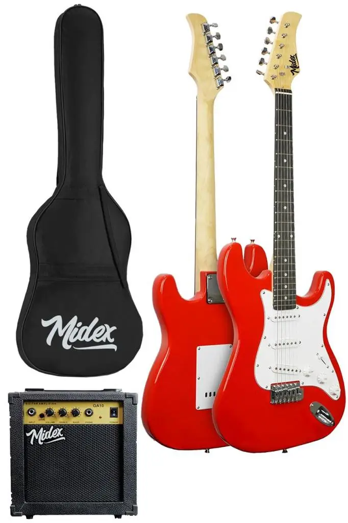 Midex AGE-80RD Amfili Full Elektro Gitar Seti 4/4 Yetişkin 39 İnç RED