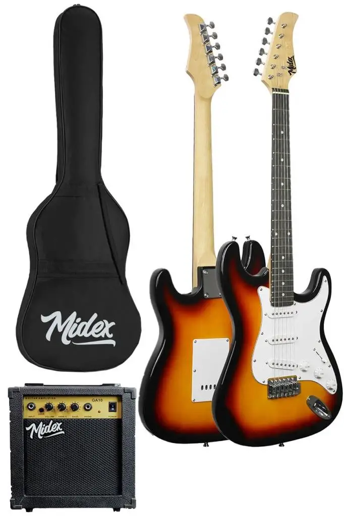 Midex AGE-80SB Amfili Full Elektro Gitar Seti 4/4 Yetişkin 39 İnç Sunburs