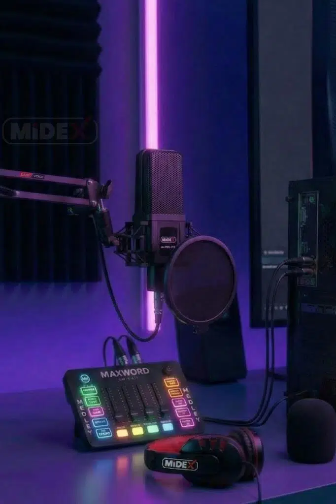 Midex Arcade Pack-2 MEDLEY Ses Kartı ve GM-PRO Mikrofon Gaming Canlı Yayın Stüdyo Seti
