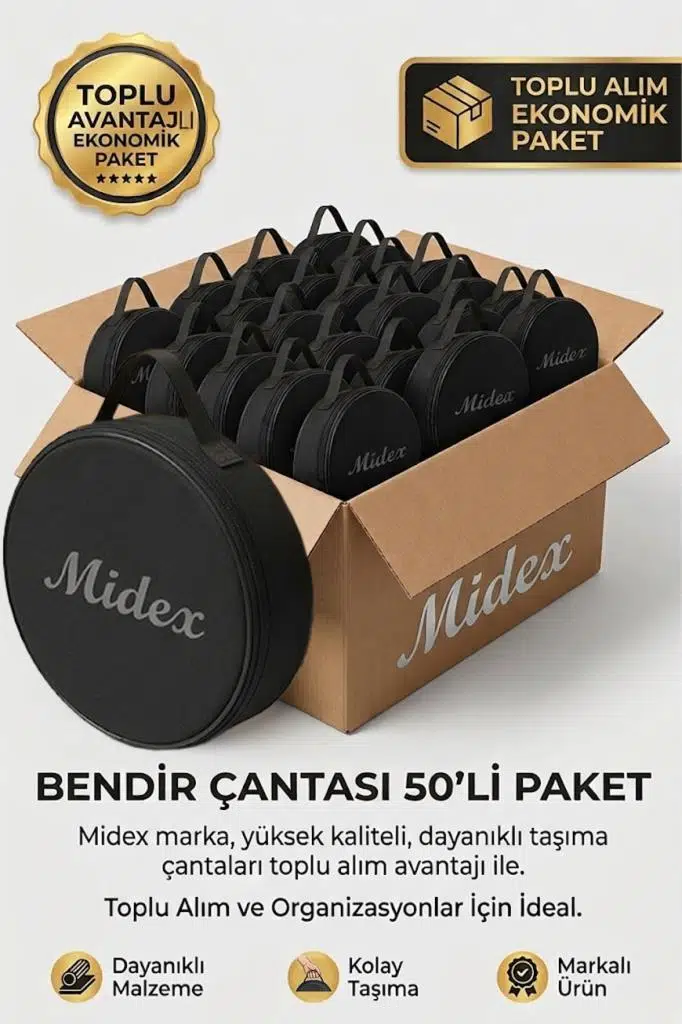 Midex BCS-400-50X Bendir Def Erbane Çantası 50'li Paket Kaliteli Siyah Kılıf (50 Adet)