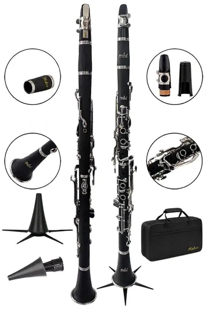 Midex BNS-4000 Pak Sol Klarnet 4 Yüzüklü Standlı Full Set
