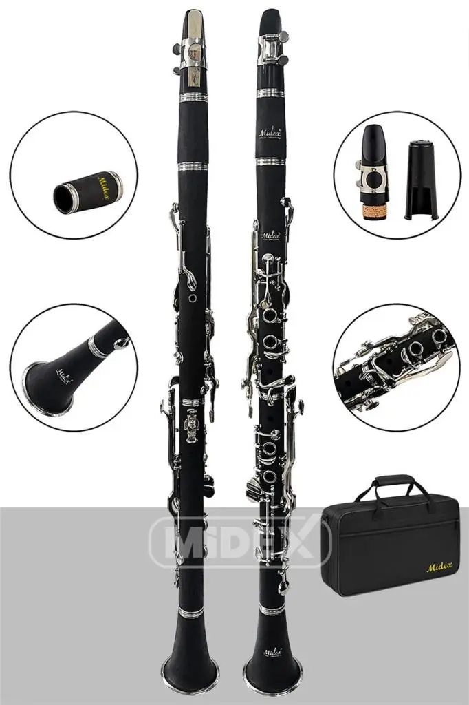 Midex BNS-4000 Pak Sol Klarnet 4 Yüzüklü Standlı Full Set