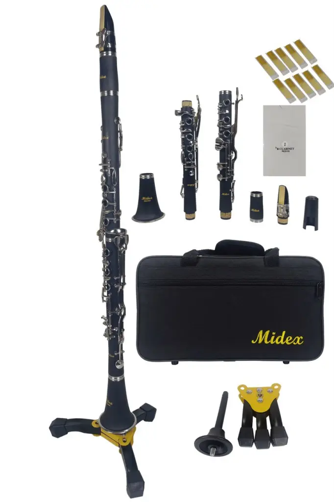 Midex BNS-6000 Pak Sol Klarnet 6 Yüzüklü (10 ADET KAMIŞ + STAND Full Aksesuar)