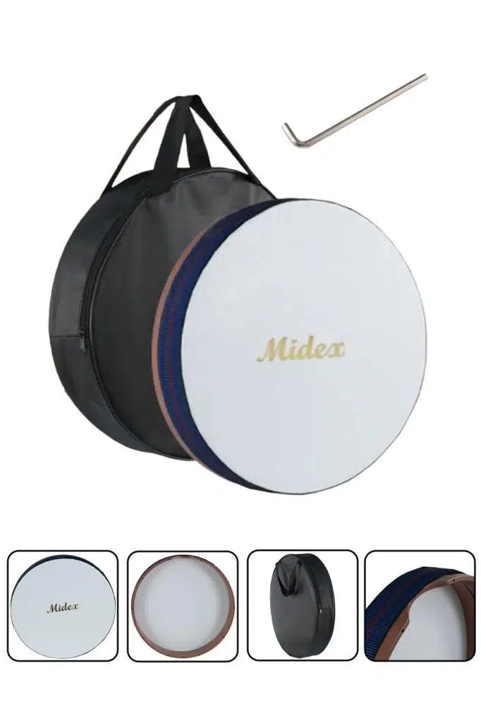 Midex BR-410X 10`lu Bendir Def Toptan Paket Akort Ayarlı EL Tutma Oyuklu Çantalı