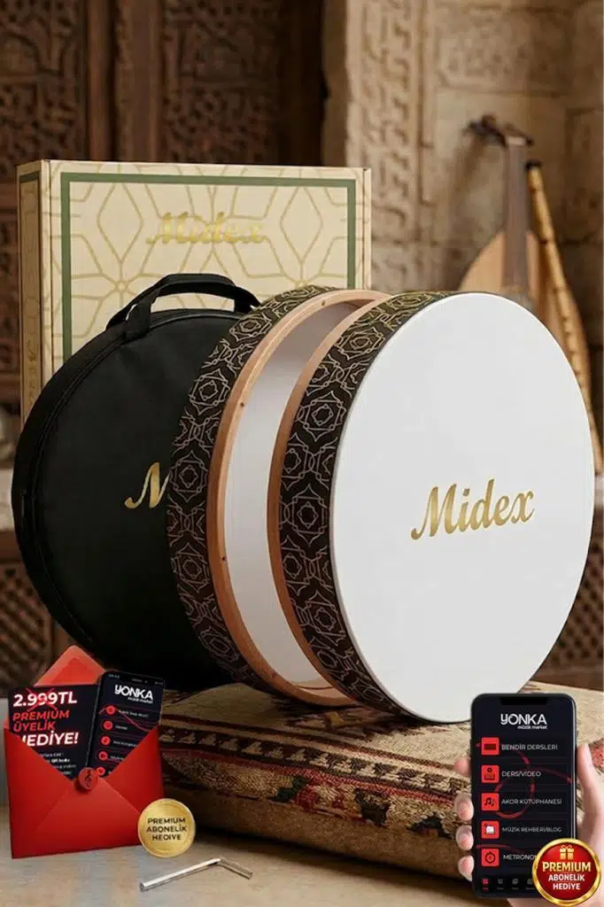 Midex BR-510 Kaliteli Bendir Def Akort Ayarlı EL Tutma Oyuklu Çantalı