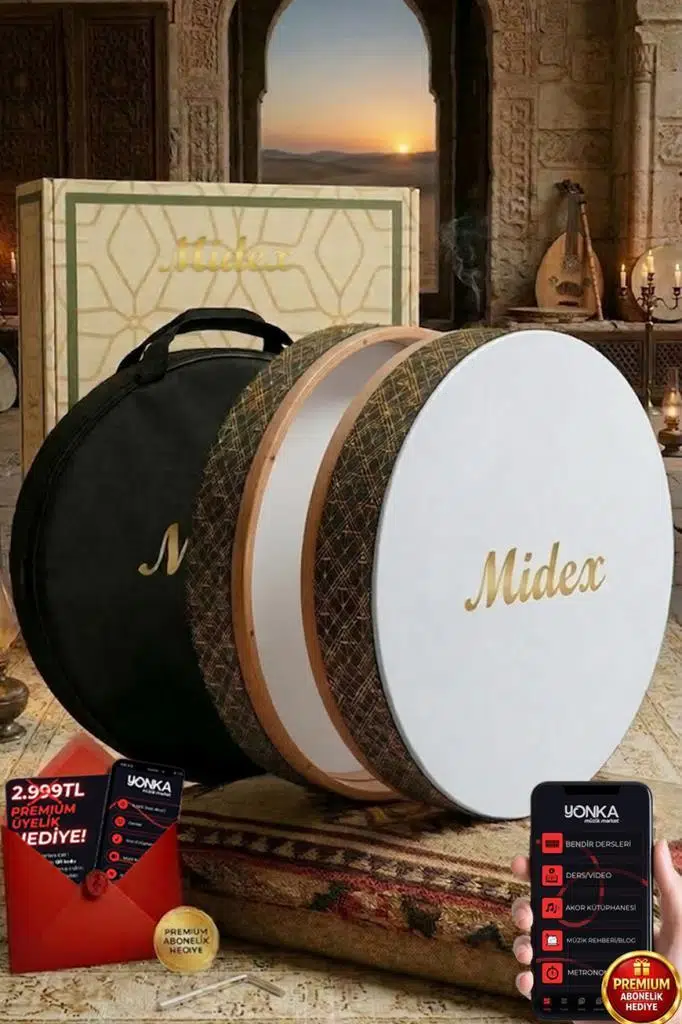 Midex BR-710 Kaliteli Bendir Def Akort Ayarlı EL Tutma Oyuklu Çantalı
