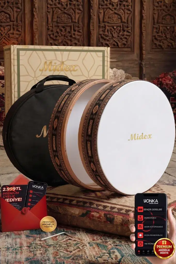 Midex BR-910 Kaliteli Bendir Def Akort Ayarlı EL Tutma Oyuklu Çantalı