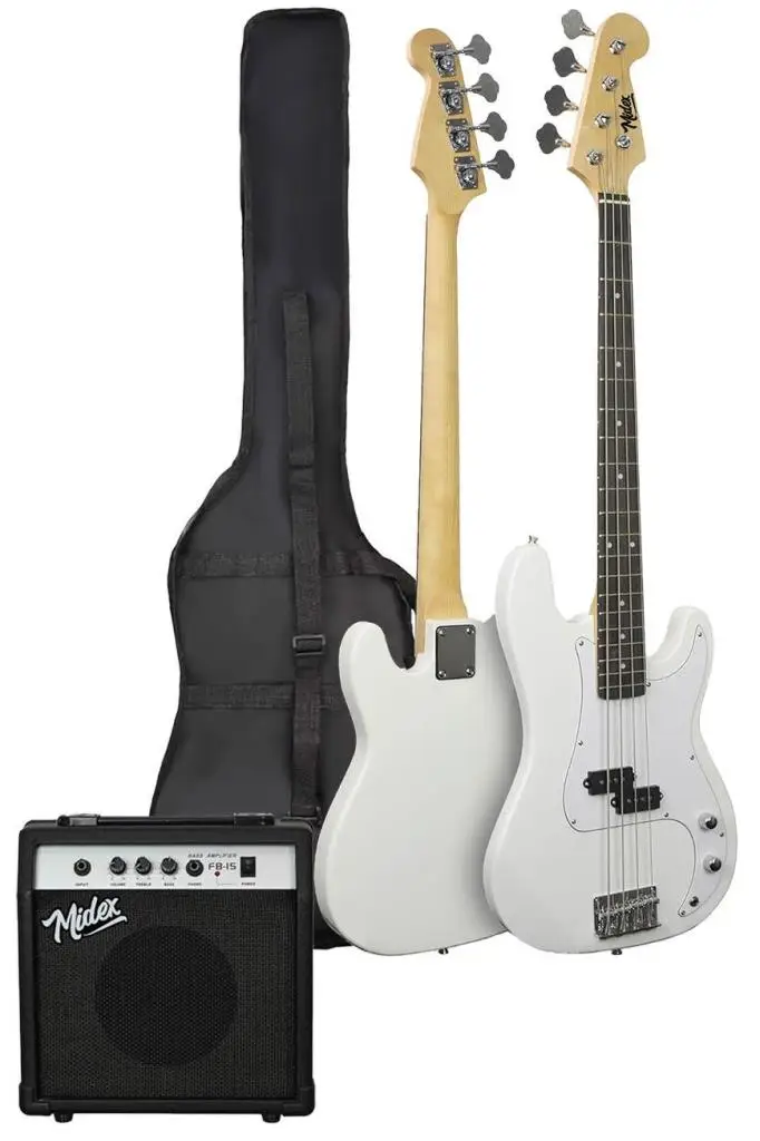 Midex CBG-460WH 46 İNÇ 4/4 Yetişkin Amfili Bas Gitar Seti White
