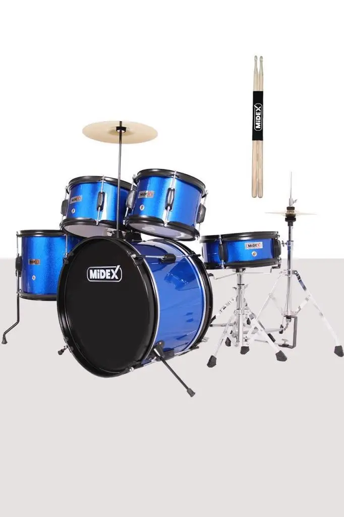 Midex CD500XBL Akustik Junior Çocuk Baterisi Davul Seti 5-18 Yaş İçin Full Set