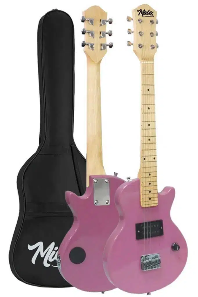 Midex CEG-34PK 5-8 Yaş Çocuklar İçin Amfili Full 1/2 34 İnç Elektro Gitar Seti Pembe