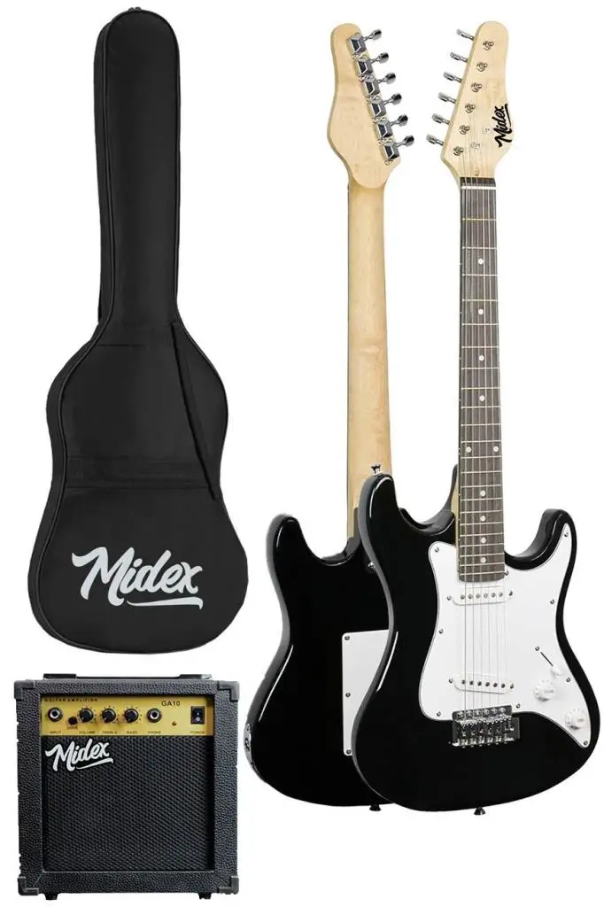 Midex CEG-36BK 8-12 Yaş Çocuklar İçin Amfili Full 3/4 36 İnç Elektro Gitar Seti White Black