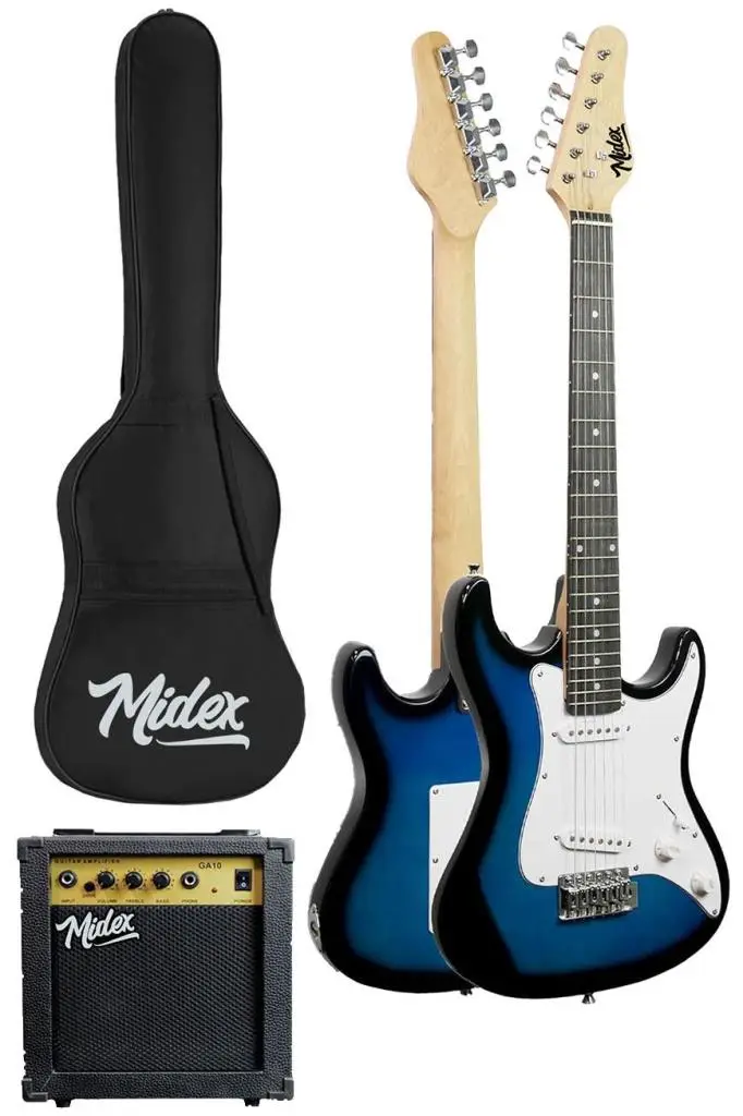 Midex CEG-36BL 8-12 Yaş Çocuklar İçin Amfili Full 3/4 36 İnç Elektro Gitar Seti Blue