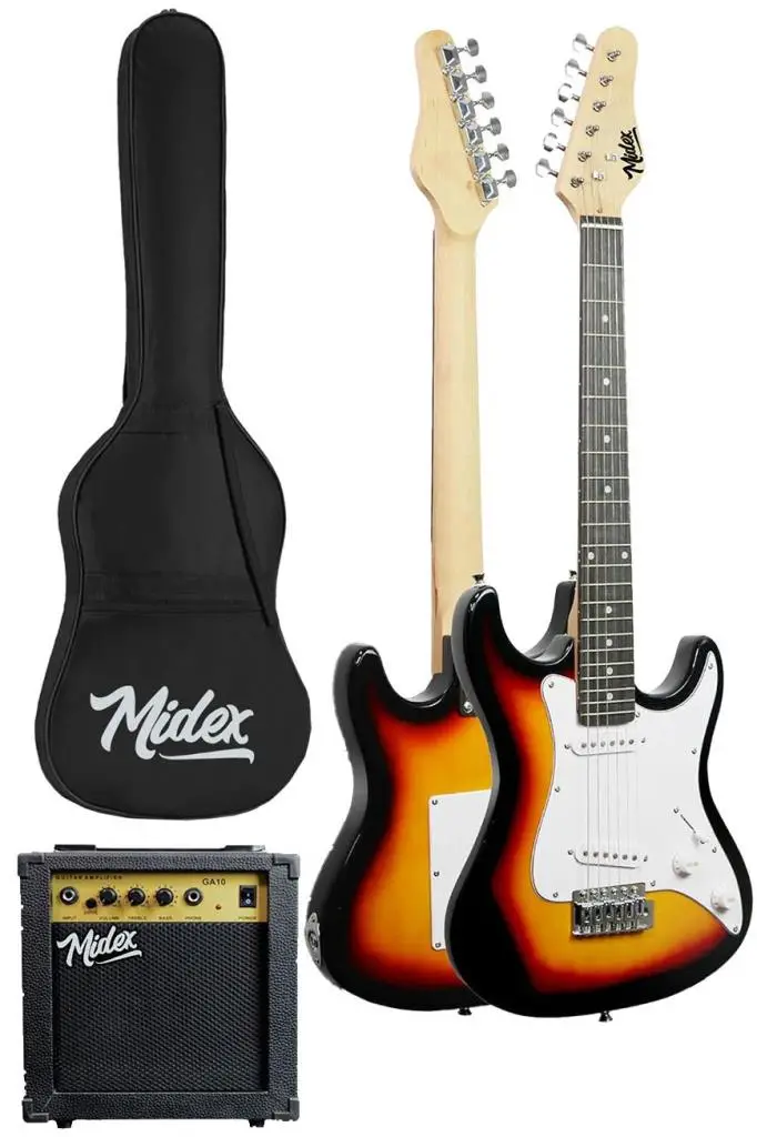 Midex CEG-36SB 8-12 Yaş Çocuklar İçin Amfili Full 3/4 36 İnç Elektro Gitar Seti Sunburs