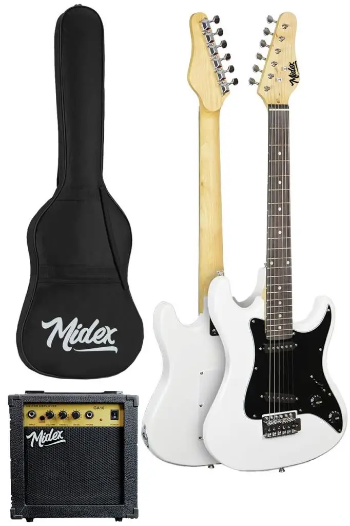 Midex CEG-36WH 8-12 Yaş Çocuklar İçin Amfili Full 3/4 36 İnç Elektro Gitar Seti White