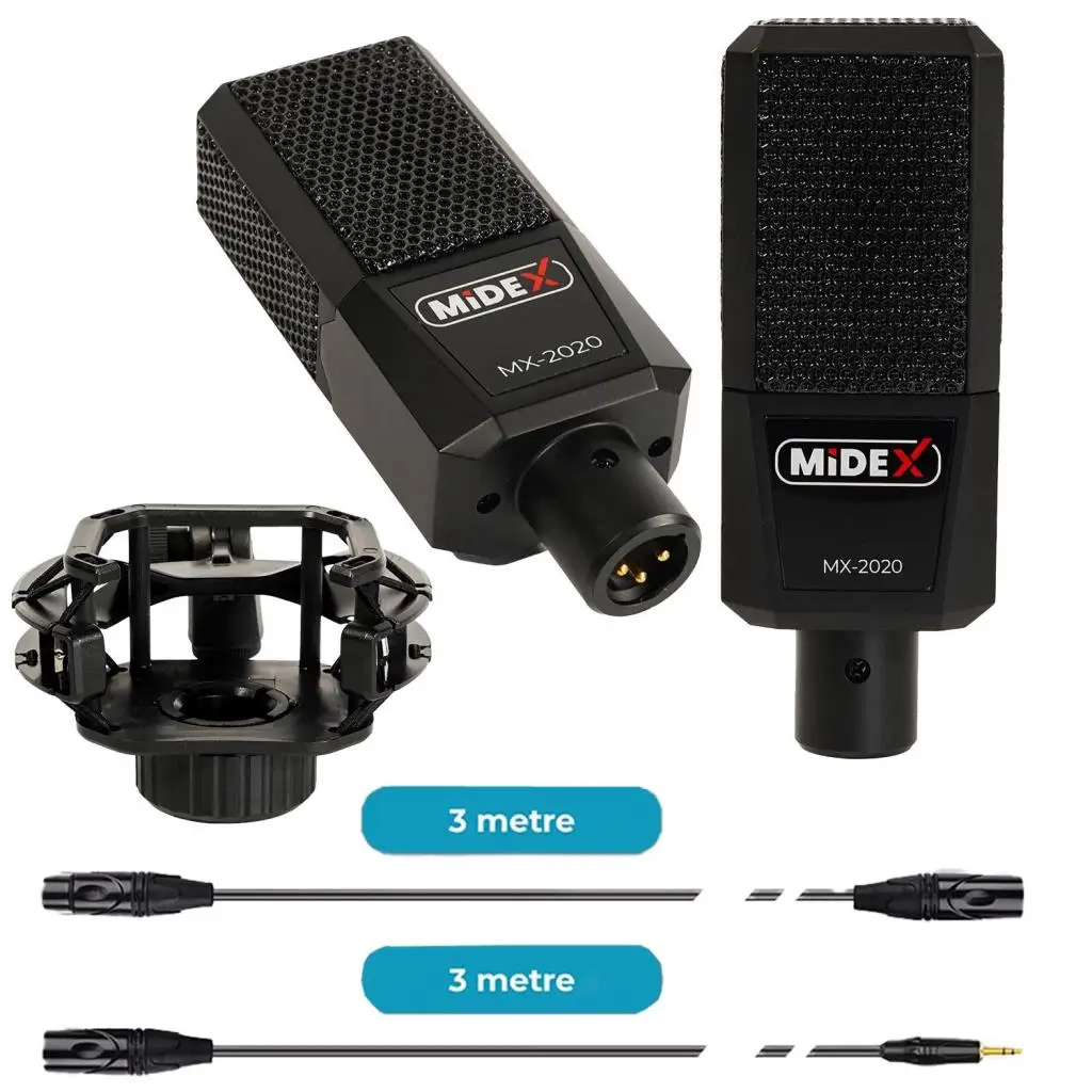 Midex Central-GR Pack-1 Stüdyo Kayıt Ekipmanları GLX-700GR Ses Kartı MX-2020 Stüdyo Mikrofon
