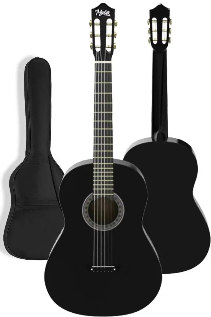 Midex CG-270BK Siyah Klasik Gitar 4/4 Yetişkin Boy Sap Ayarlı Full Set