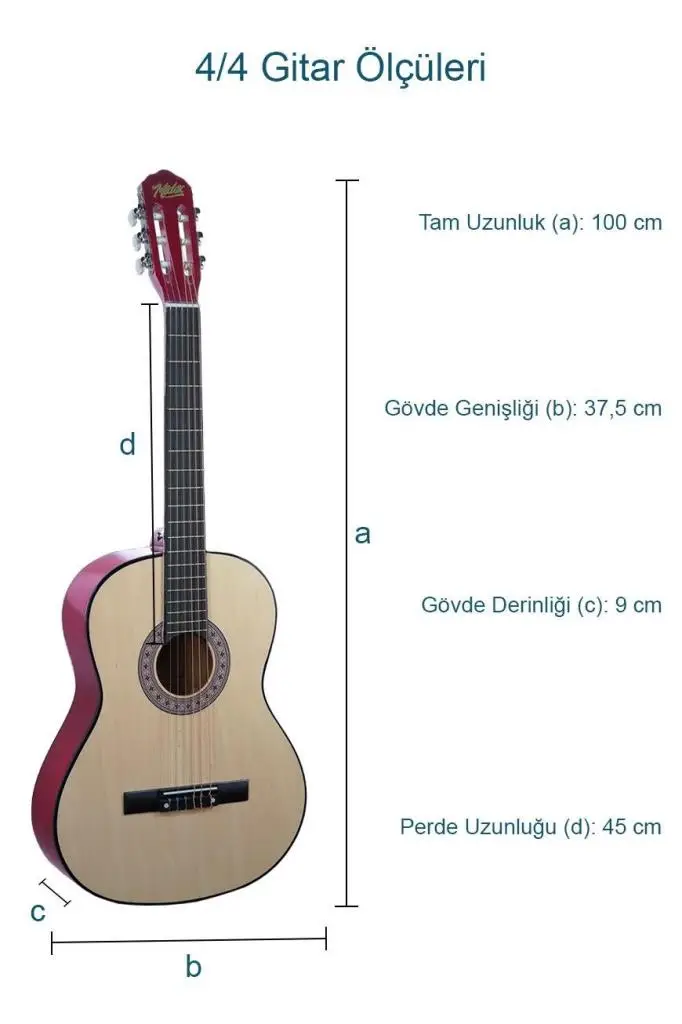 Midex CG-270NT Doğal Renk Klasik Gitar 4/4 Yetişkin Boy Sap Ayarlı Full Set