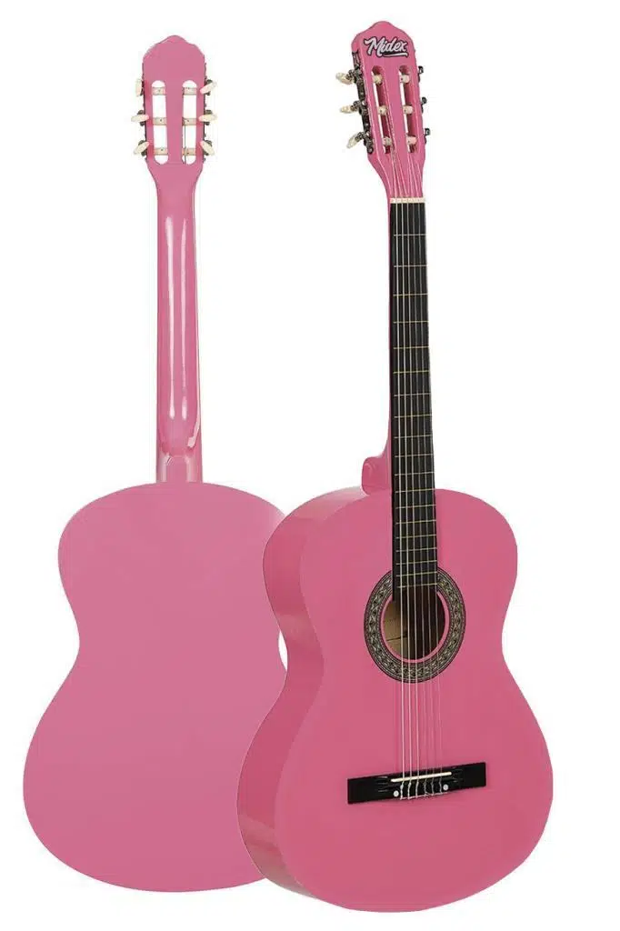 Midex CG-270PK Pembe Renk Klasik Gitar 4/4 Yetişkin Boy Sap Ayarlı Full Set
