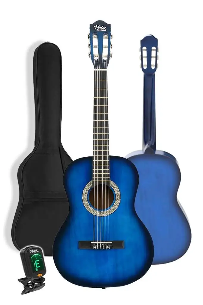 Midex CG-34BL-PAK Kaliteli 34 İnç 1/2 Juniur Çocuk Gitarı Seti 4-8 Yaş Arası (Tuner Çanta Capo Askı Nota Sticker Pena Metod)